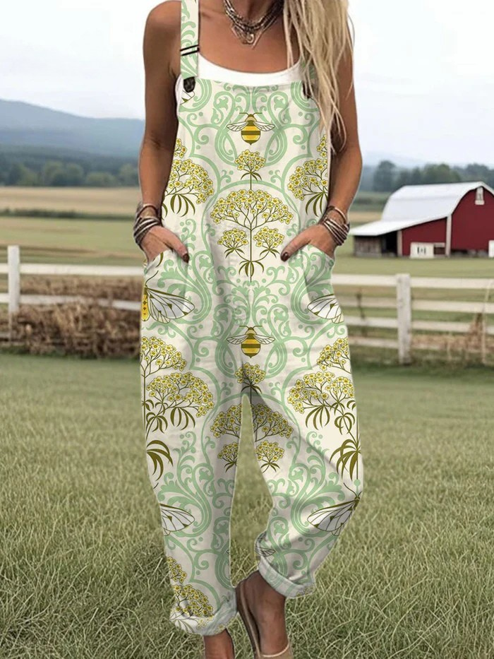 Mono floral vintage de pierna ancha – estilo sin esfuerzo y comodidad todo el día