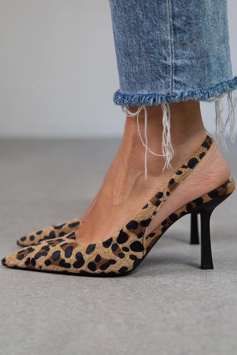 Laro™ | Tacones elegantes con punta fina y estampado leopardo en tono khaki