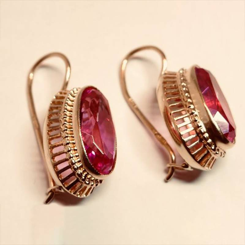 Pendientes de oro rosa vintage