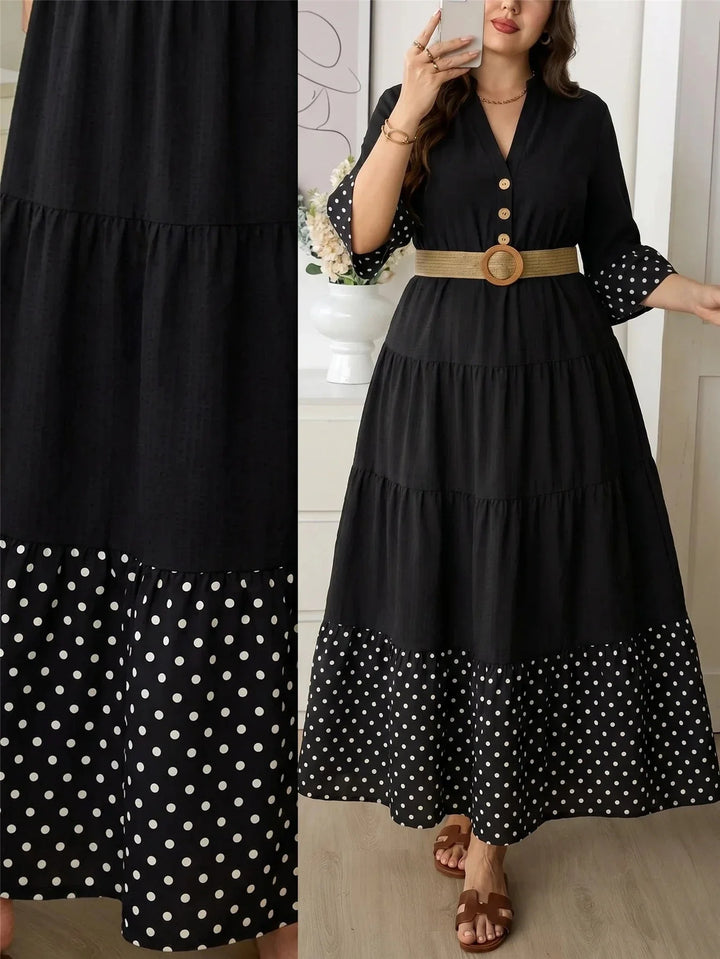 Susana | Vestido Curvy de Lunares con Botones