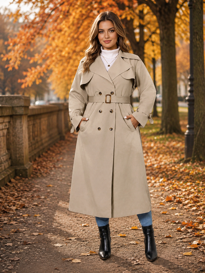Daniela | Gabardina Curvy Lisa de Estilo Casual