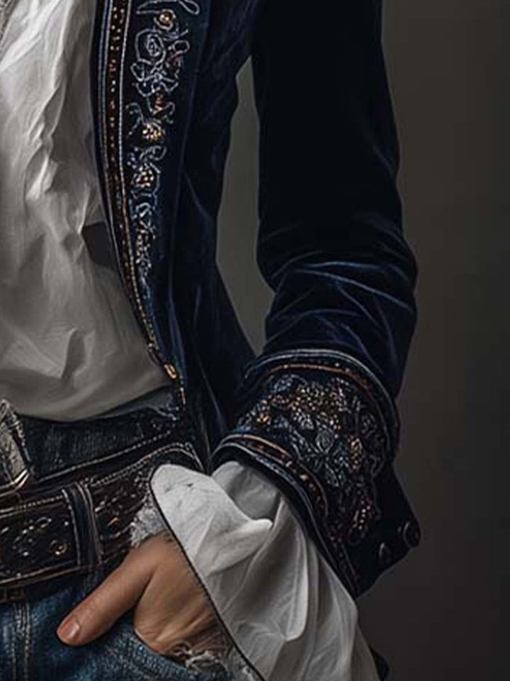 Athénaïs | Chaqueta Larga Bordada