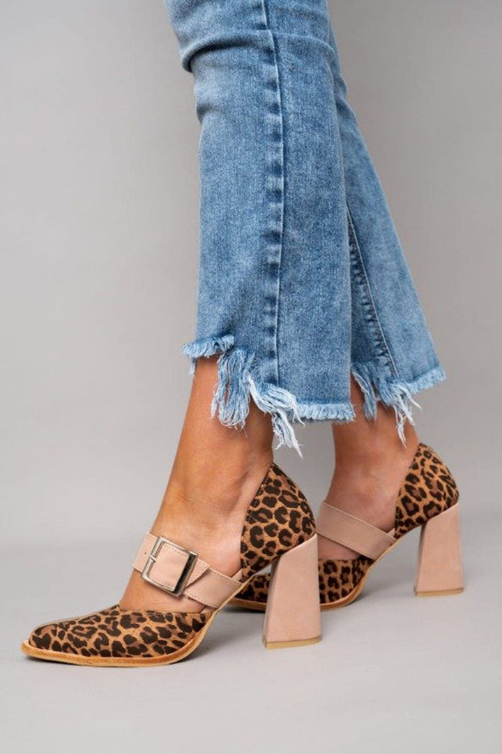 Avano™ | Tacones de gamuza con estampado leopardo y tacón alto y estable