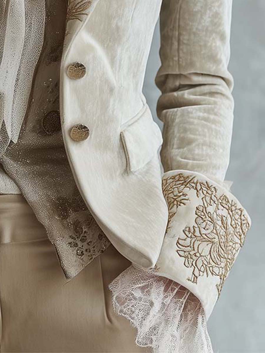 Constance | Blazer Marfil Bordado