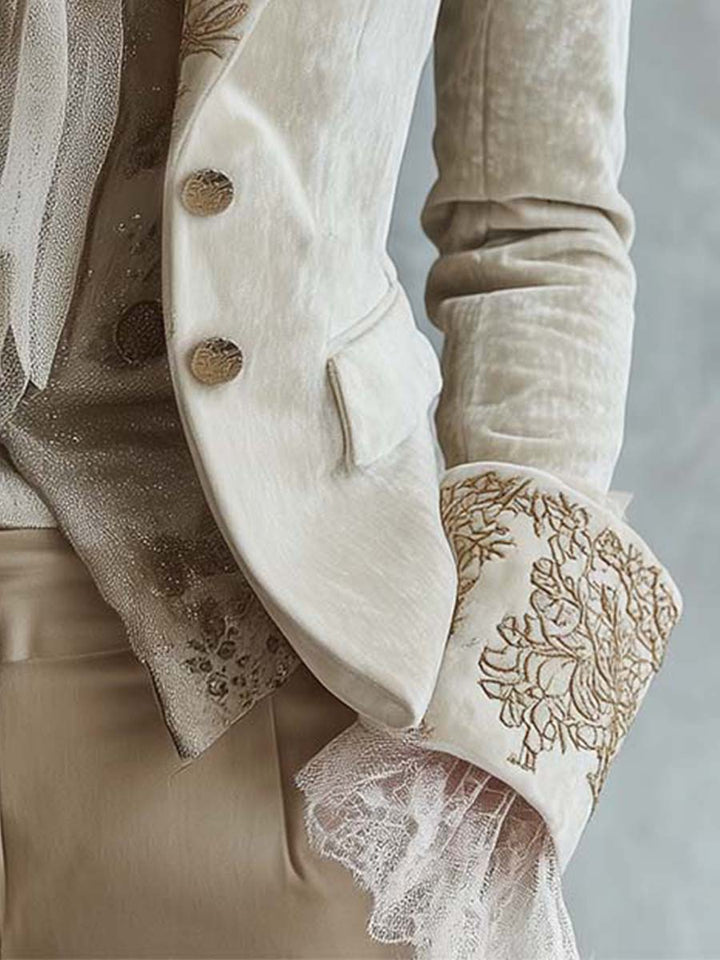 Constance | Blazer Marfil Bordado
