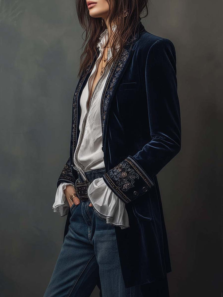 Athénaïs | Chaqueta Larga Bordada