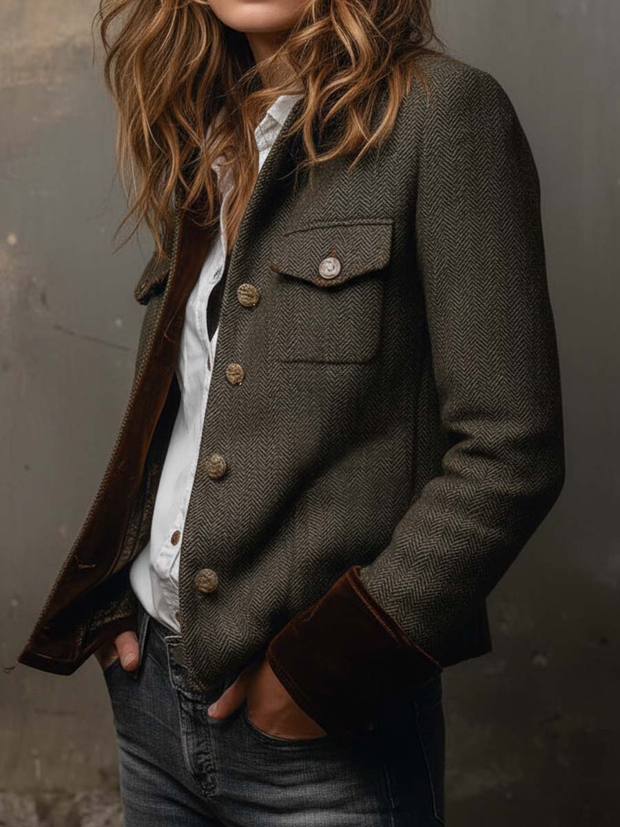 Honorine | Blazer Vintage Chevron