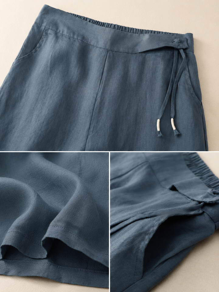 High-Waist Wide Linen Pants