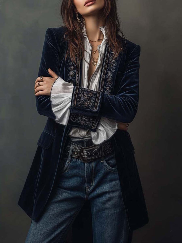 Athénaïs | Chaqueta Larga Bordada