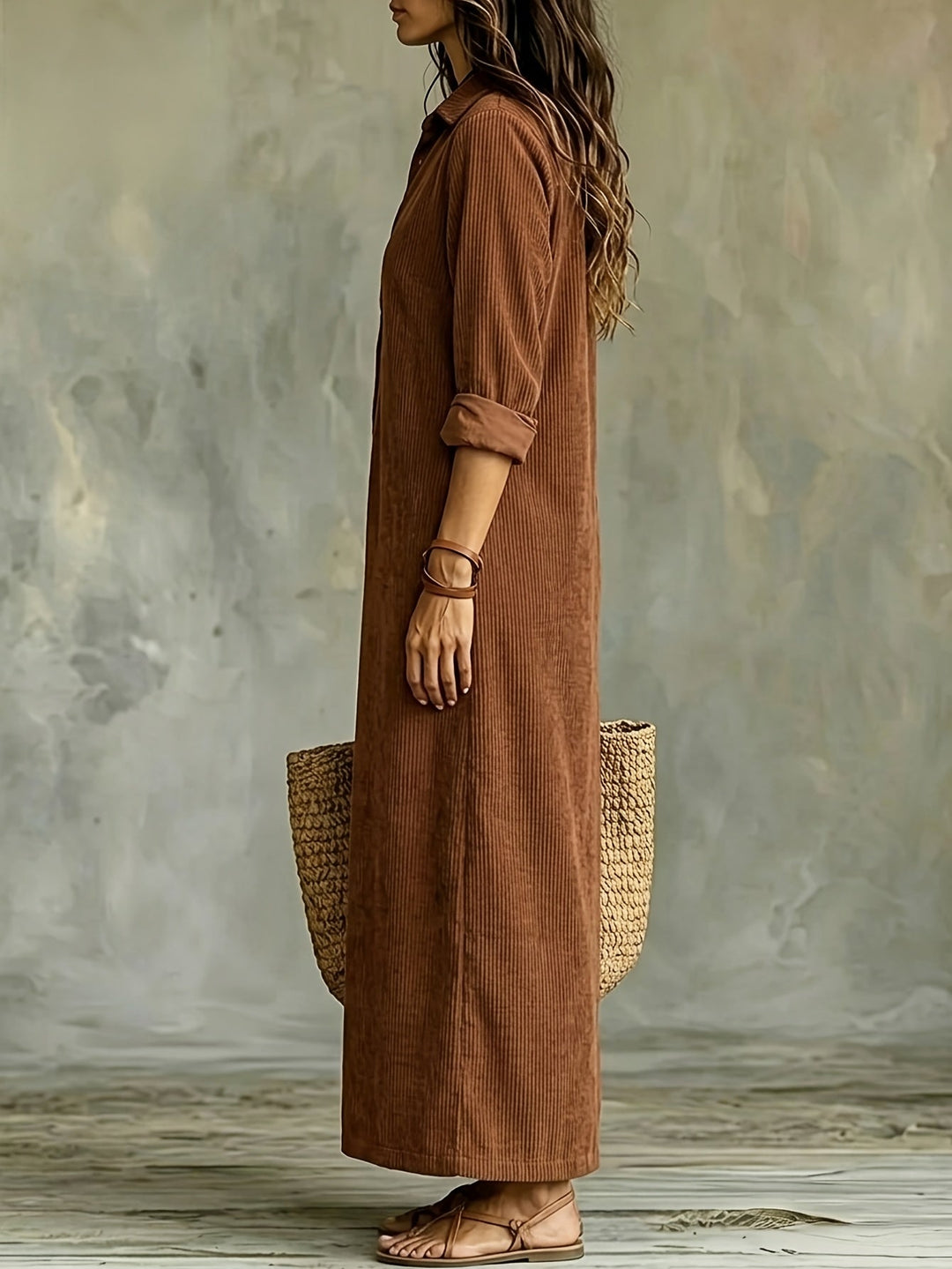 Leonora | Vestido Camisero de Pana