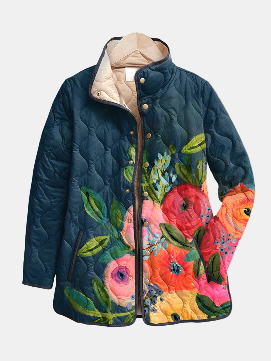 Camila | Chaqueta con Flores Pintadas