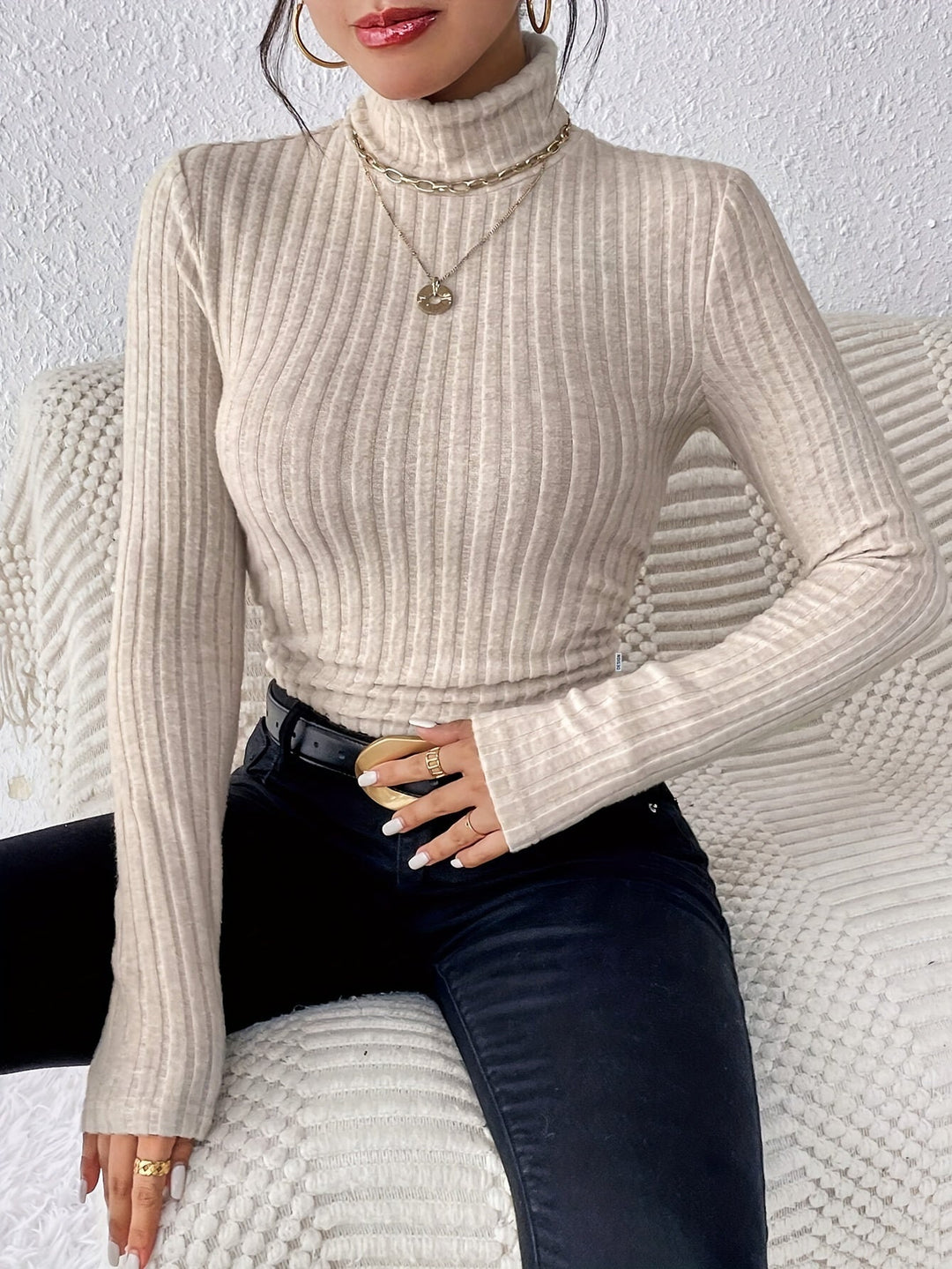 Laura | Jersey Casual de Cuello Alto