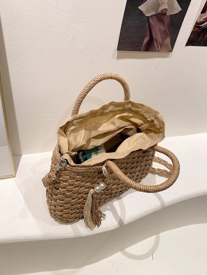 Irene | Bolso de Paja con Borlas