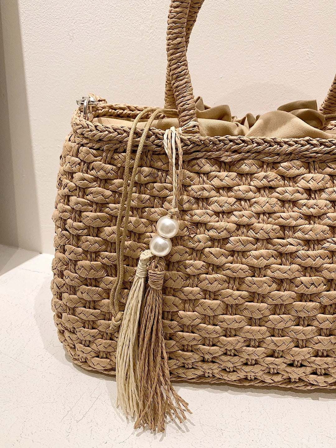 Irene | Bolso de Paja con Borlas