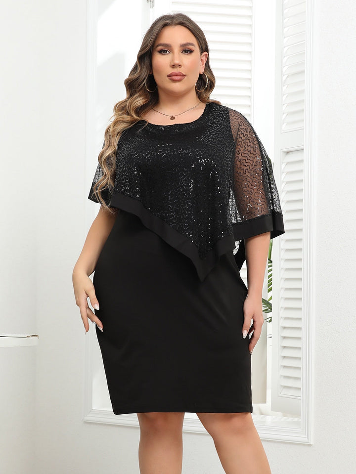 Nerea | Vestido Curvy de Lentejuelas a Contraste