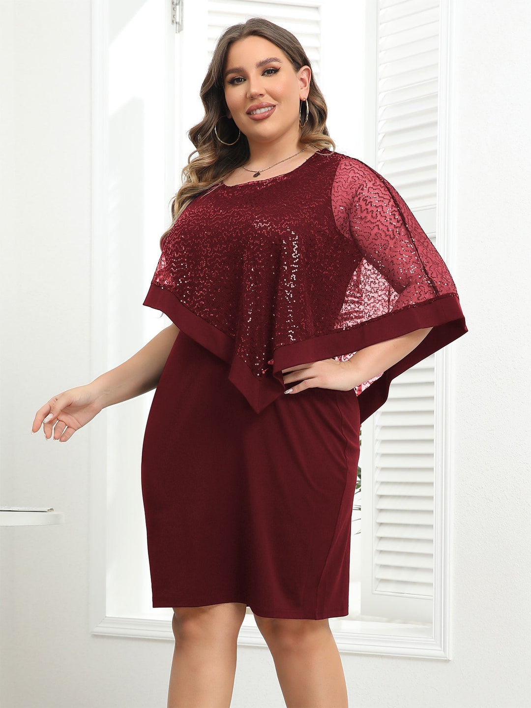 Nerea | Vestido Curvy de Lentejuelas a Contraste