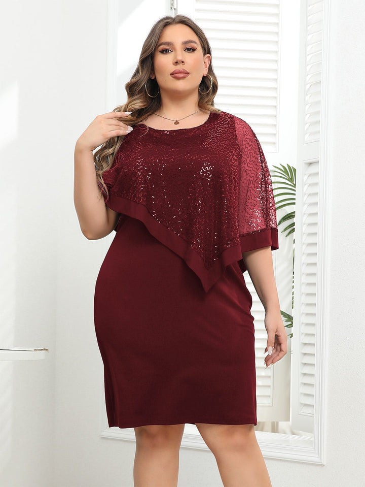 Nerea | Vestido Curvy de Lentejuelas a Contraste