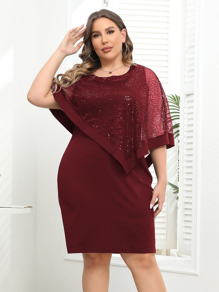 Nerea | Vestido Curvy de Lentejuelas a Contraste