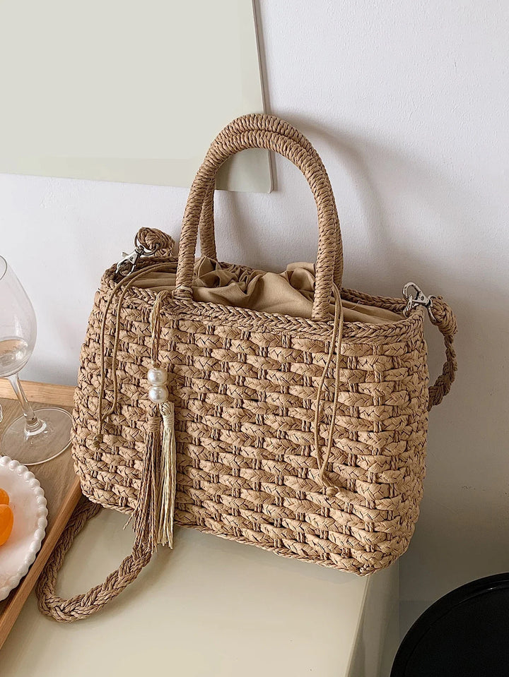 Irene | Bolso de Paja con Borlas