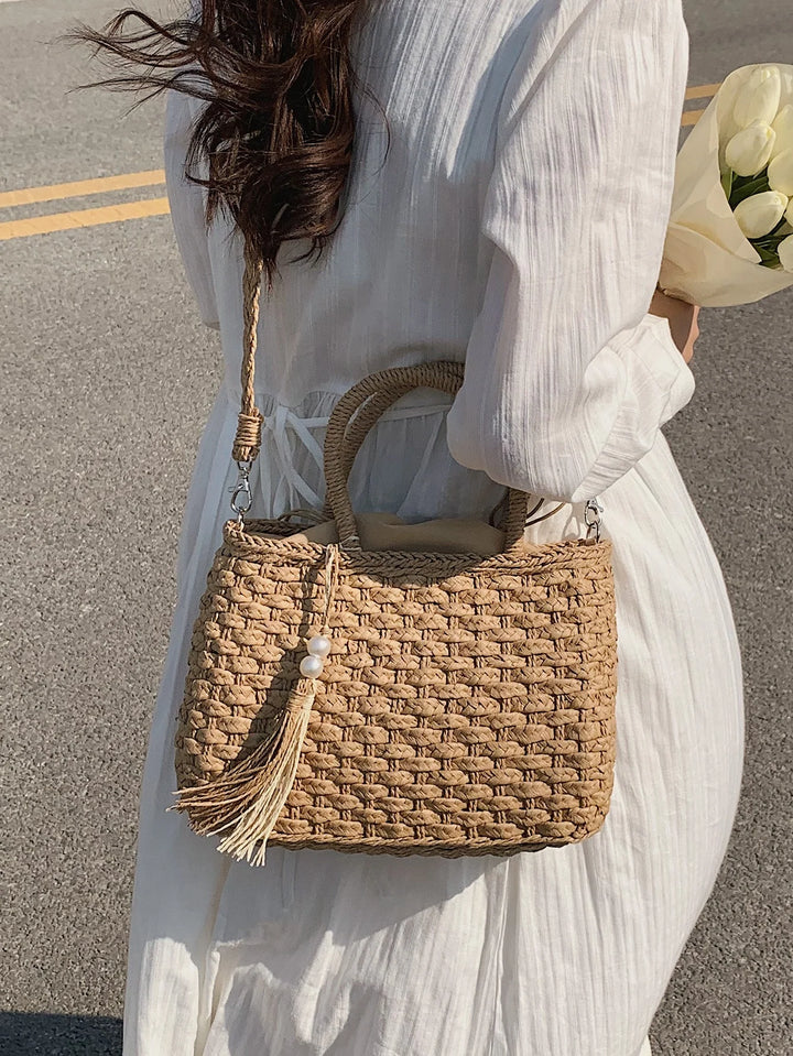 Irene | Bolso de Paja con Borlas