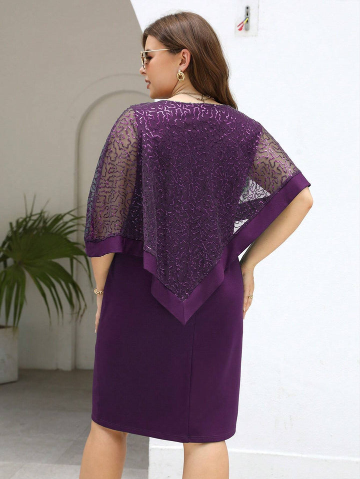 Nerea | Vestido Curvy de Lentejuelas a Contraste