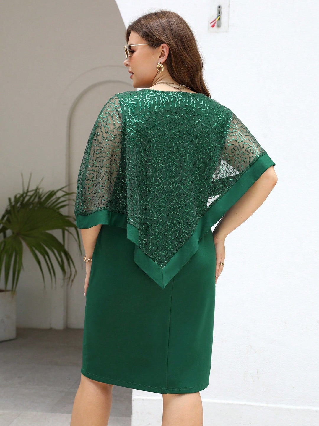 Nerea | Vestido Curvy de Lentejuelas a Contraste