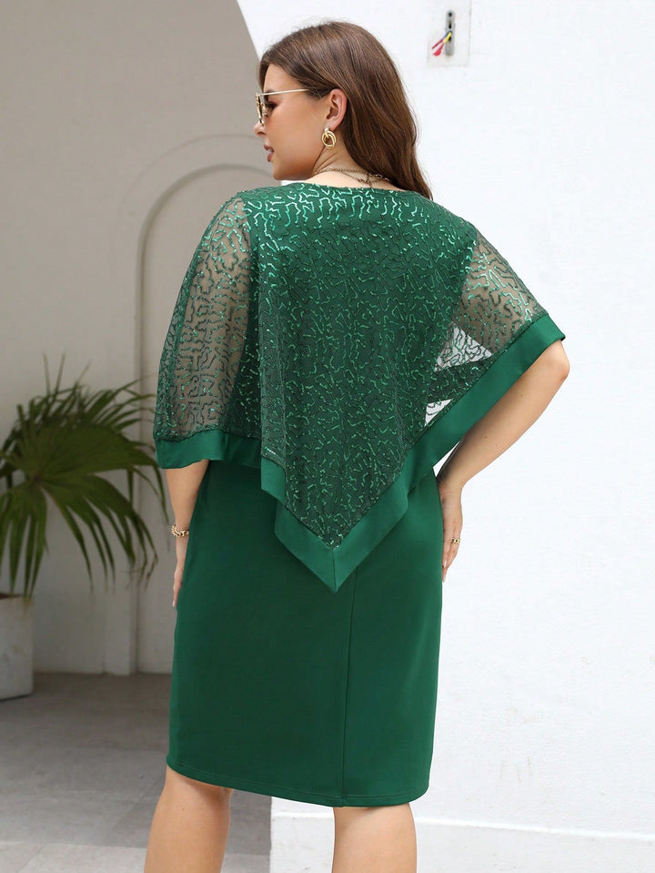 Nerea | Vestido Curvy de Lentejuelas a Contraste