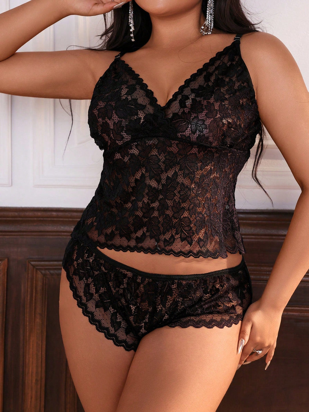 Lencería sexy curvy de encaje