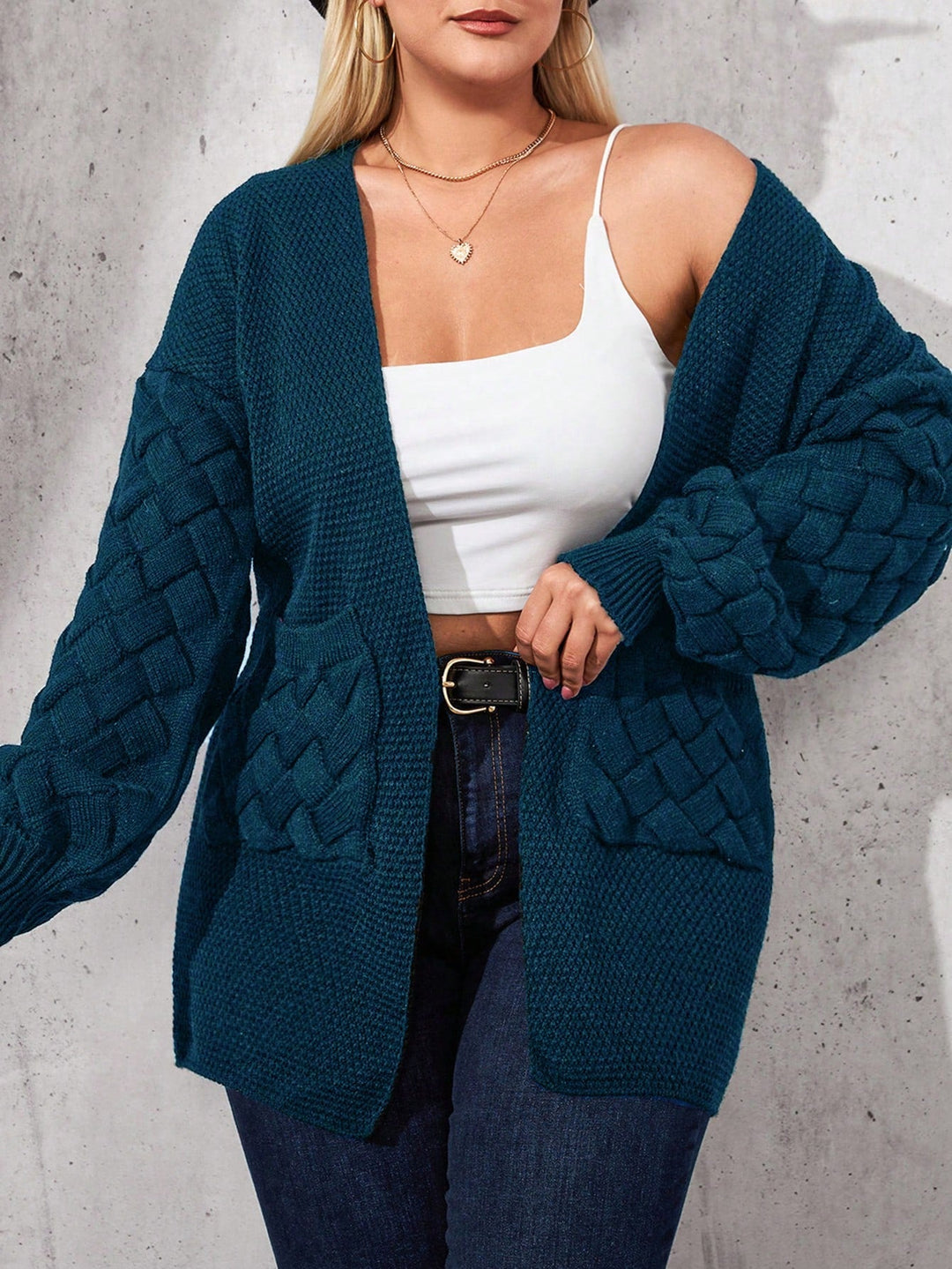 Bárbara | Cárdigan Curvy Abierto con Bolsillos