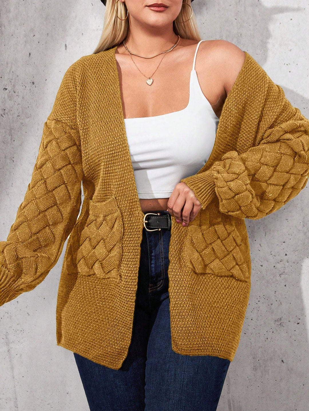 Bárbara | Cárdigan Curvy Abierto con Bolsillos