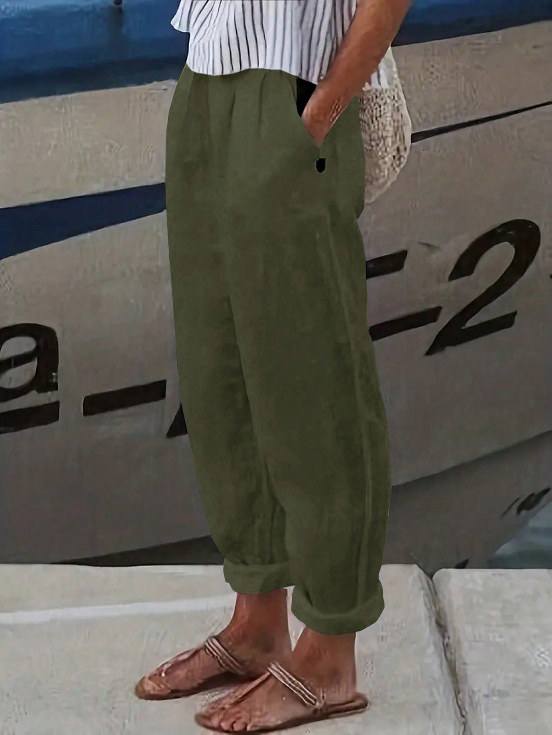 Nicolasa | Pantalón Curvy Ancho con Pliegues