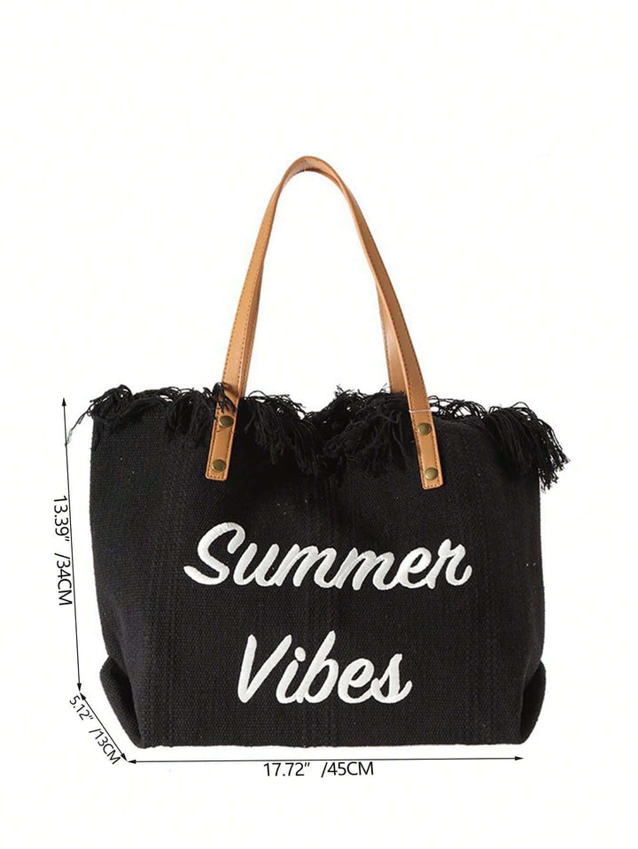 Estela | Bolso Tote de Lona con Flecos