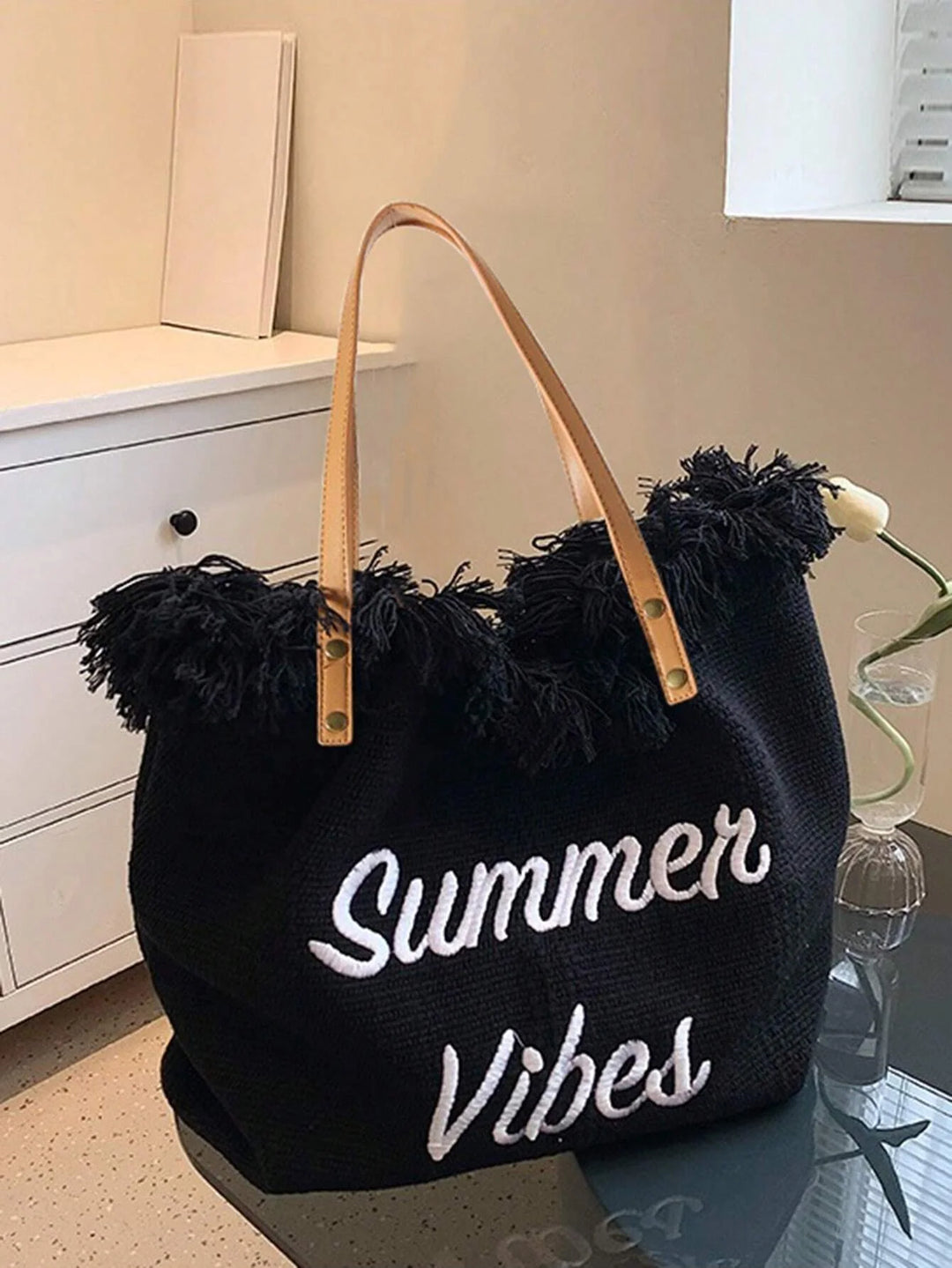 Estela | Bolso Tote de Lona con Flecos