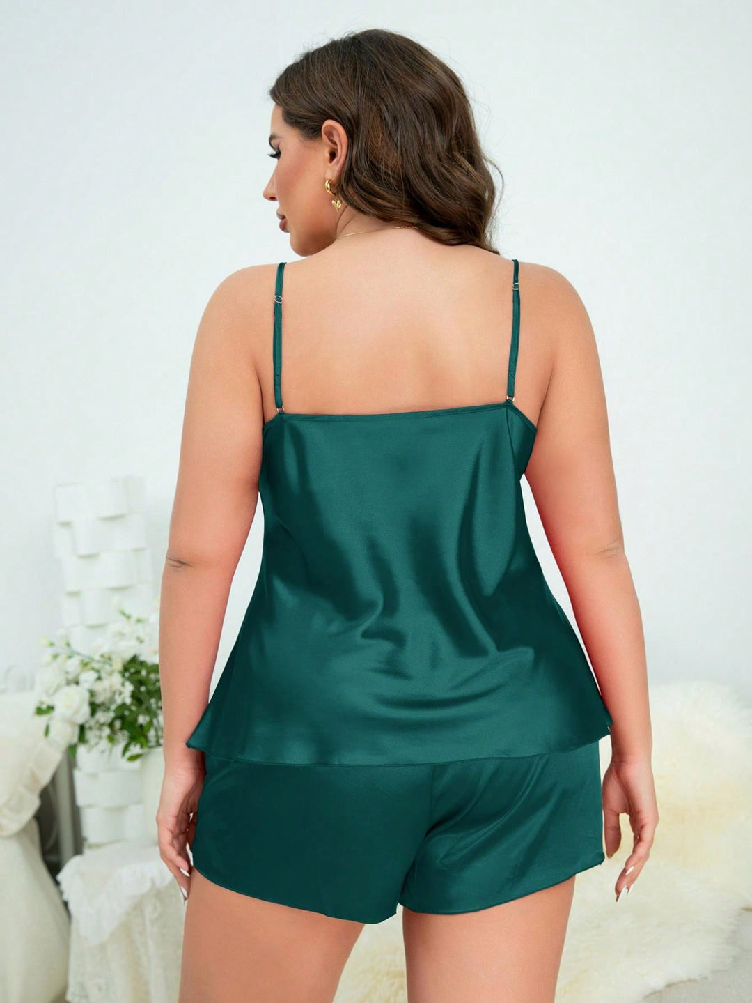 Conjunto curvy de pijama ligero de dos piezas con pantalón corto