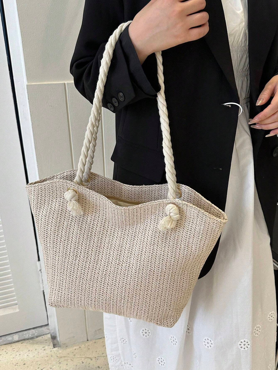 Candela | Bolso de Paja Trenzada Plegable