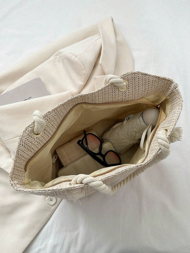 Candela | Bolso de Paja Trenzada Plegable
