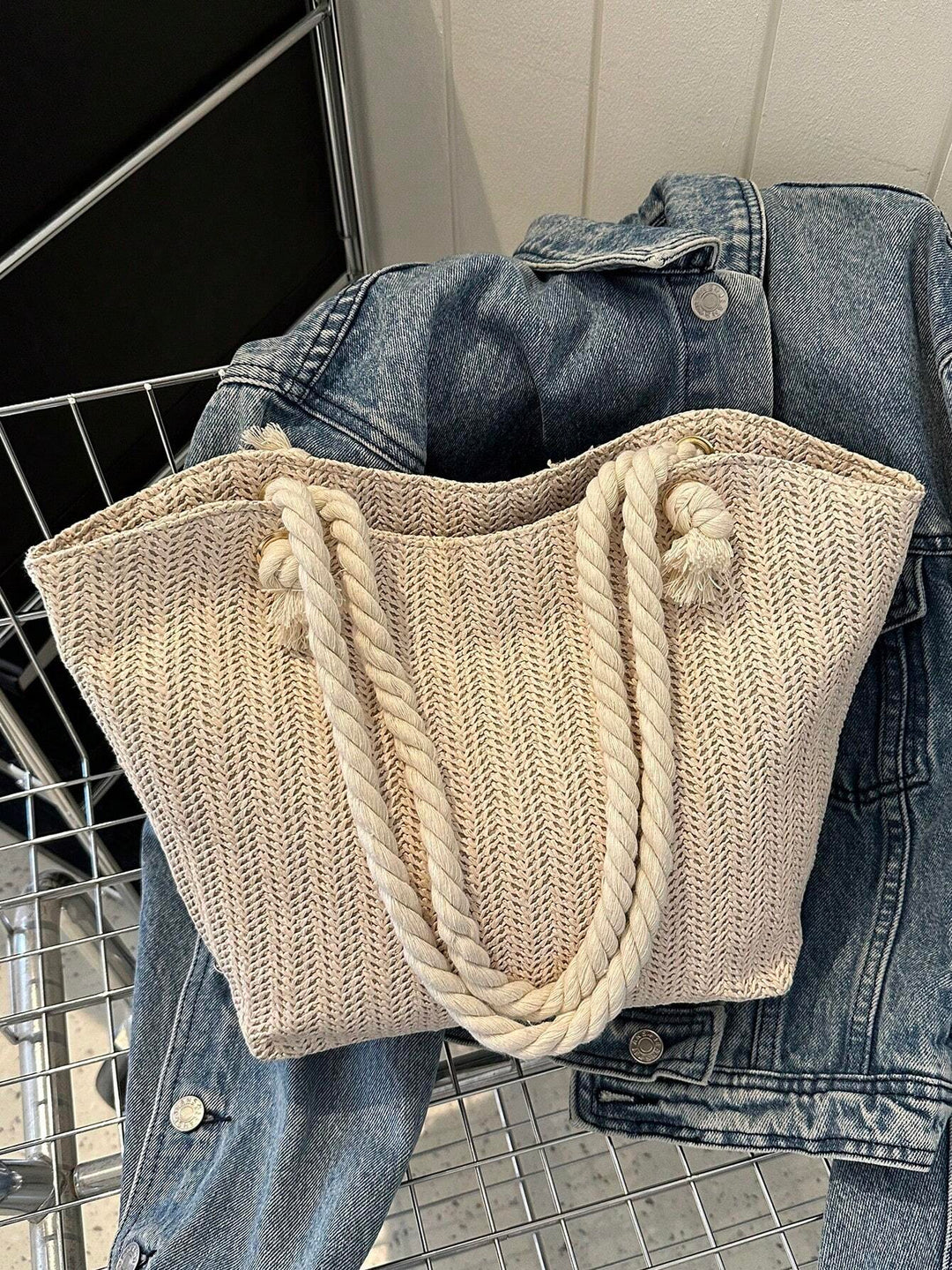 Candela | Bolso de Paja Trenzada Plegable