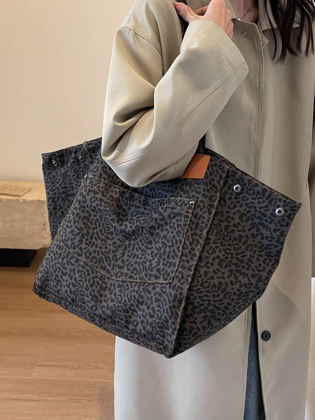 Andrea | Bolso de Leopardo de Gran Capacidad