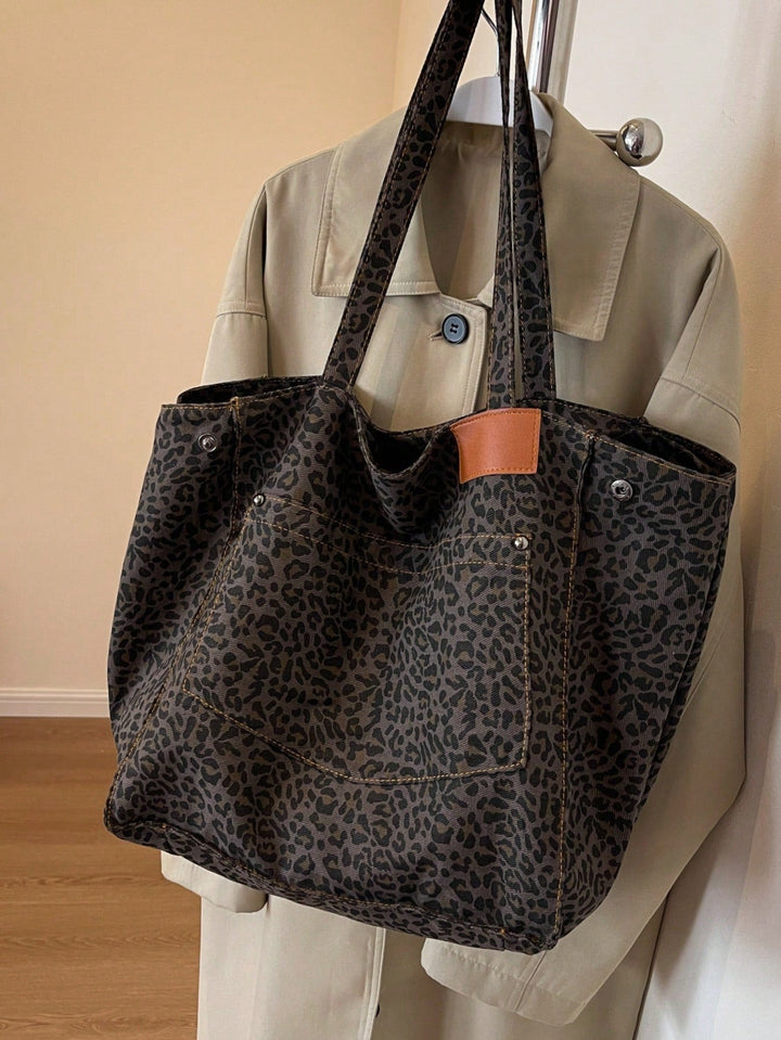 Andrea | Bolso de Leopardo de Gran Capacidad