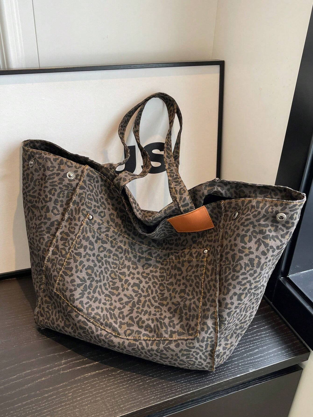 Andrea | Bolso de Leopardo de Gran Capacidad