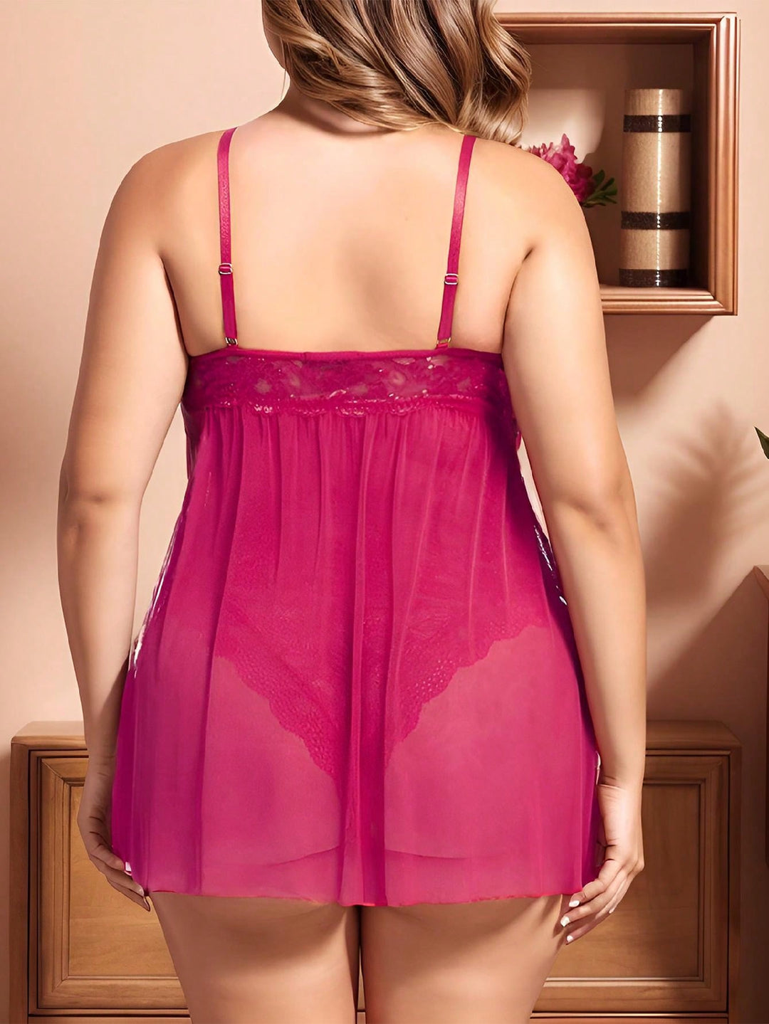 Conjunto curvy de lencería de encaje con tirantes cruzados y liguero