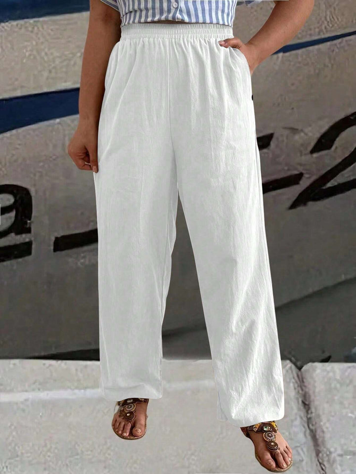 Nicolasa | Pantalón Curvy Ancho con Pliegues