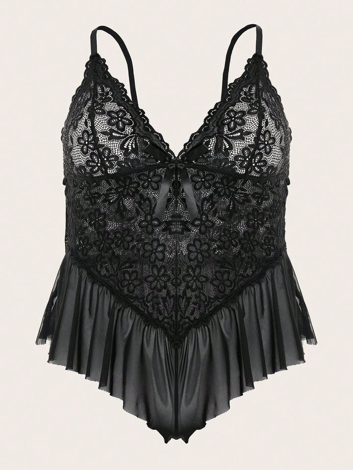 Body teddy curvy de encaje estilo babydoll