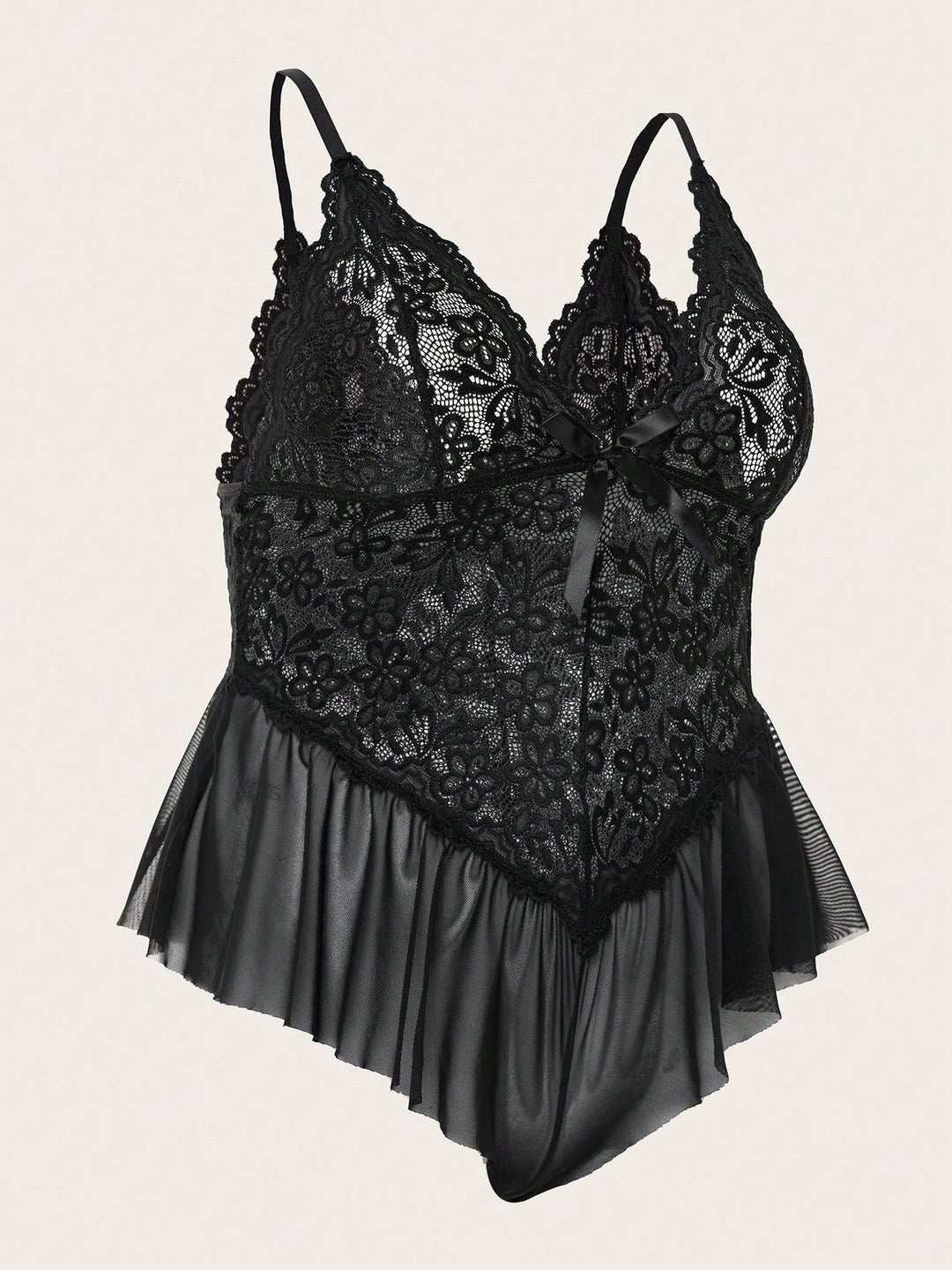 Body teddy curvy de encaje estilo babydoll