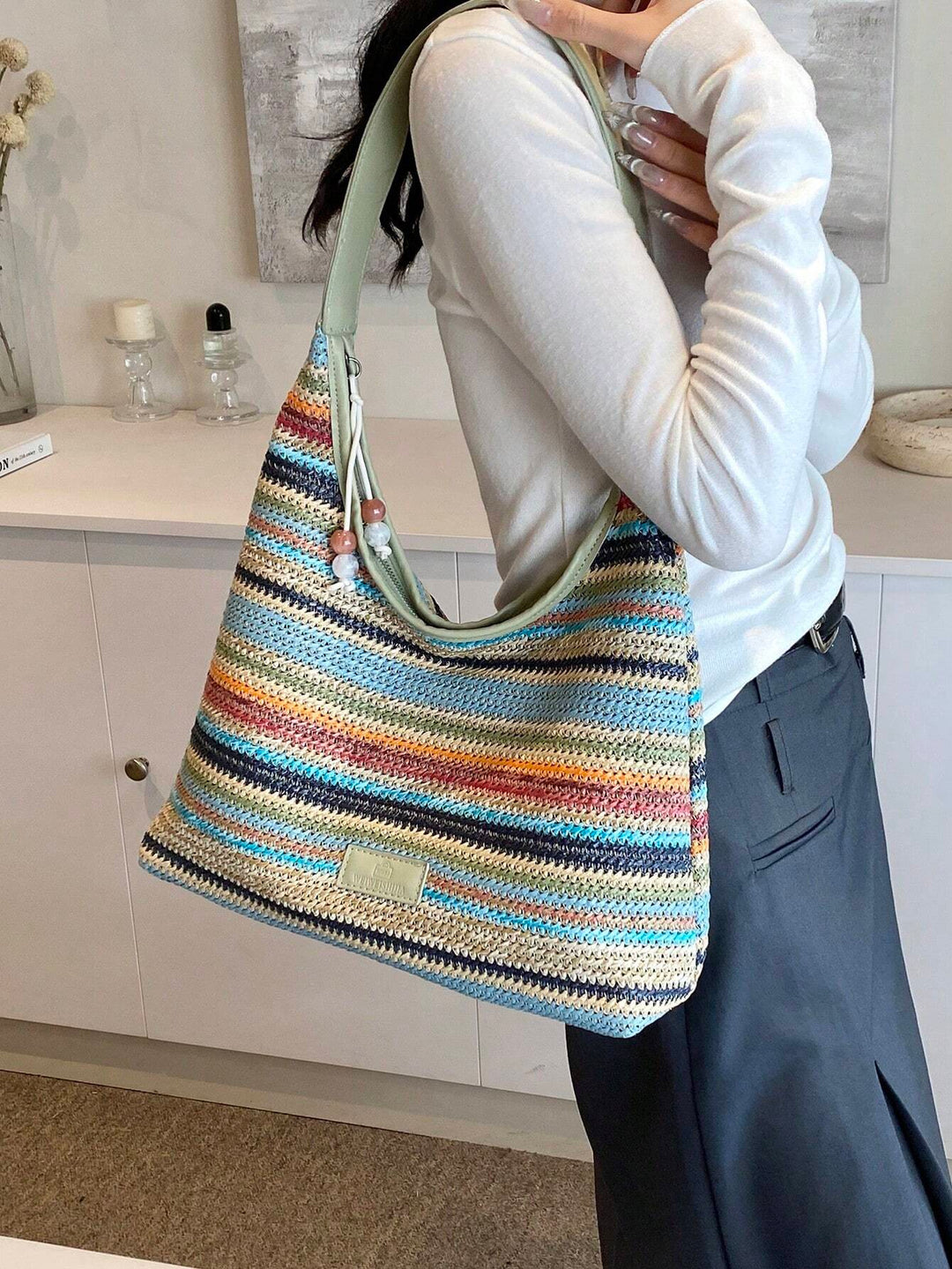 Isabela | Bolso Bandolera Tejido a Rayas