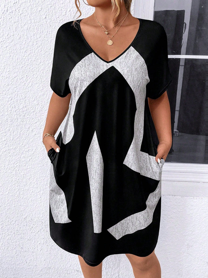 Lilia | Vestido Curvy Estampado con Bolsillos