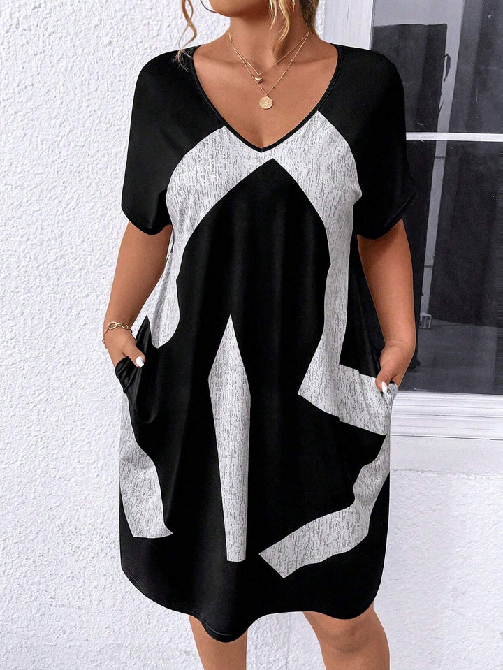 Lilia | Vestido Curvy Estampado con Bolsillos