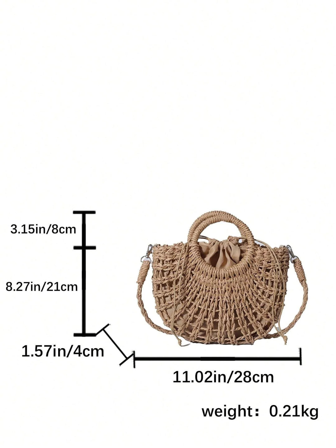 Rocío | Bolso de Media Luna de Paja