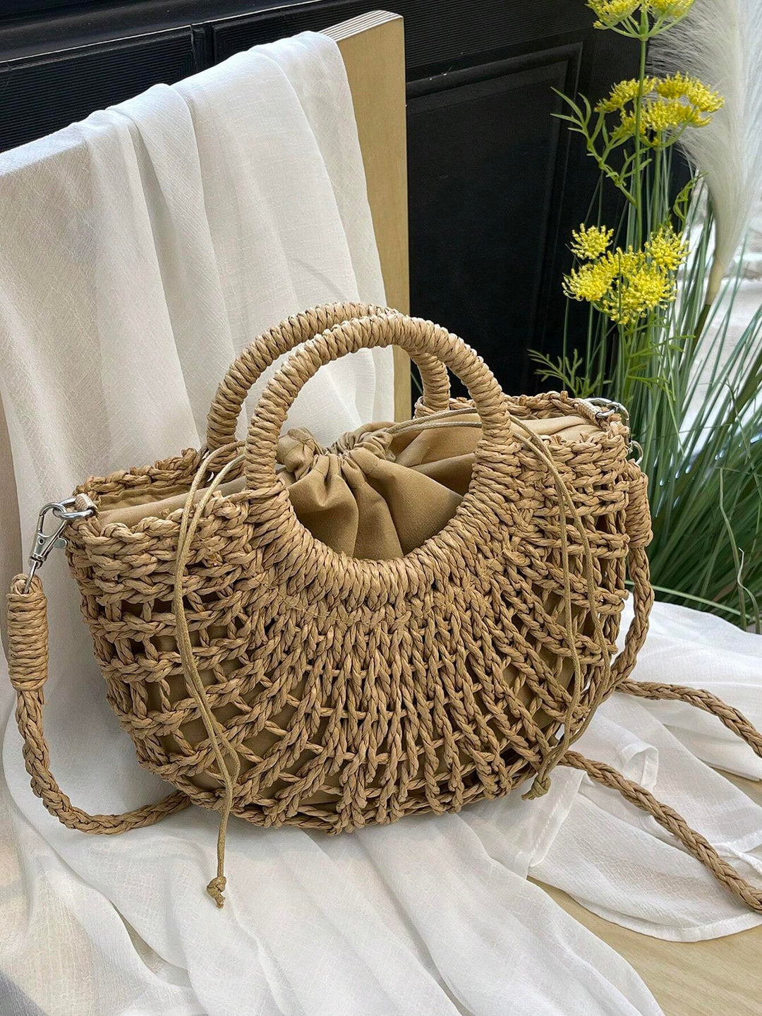 Rocío | Bolso de Media Luna de Paja