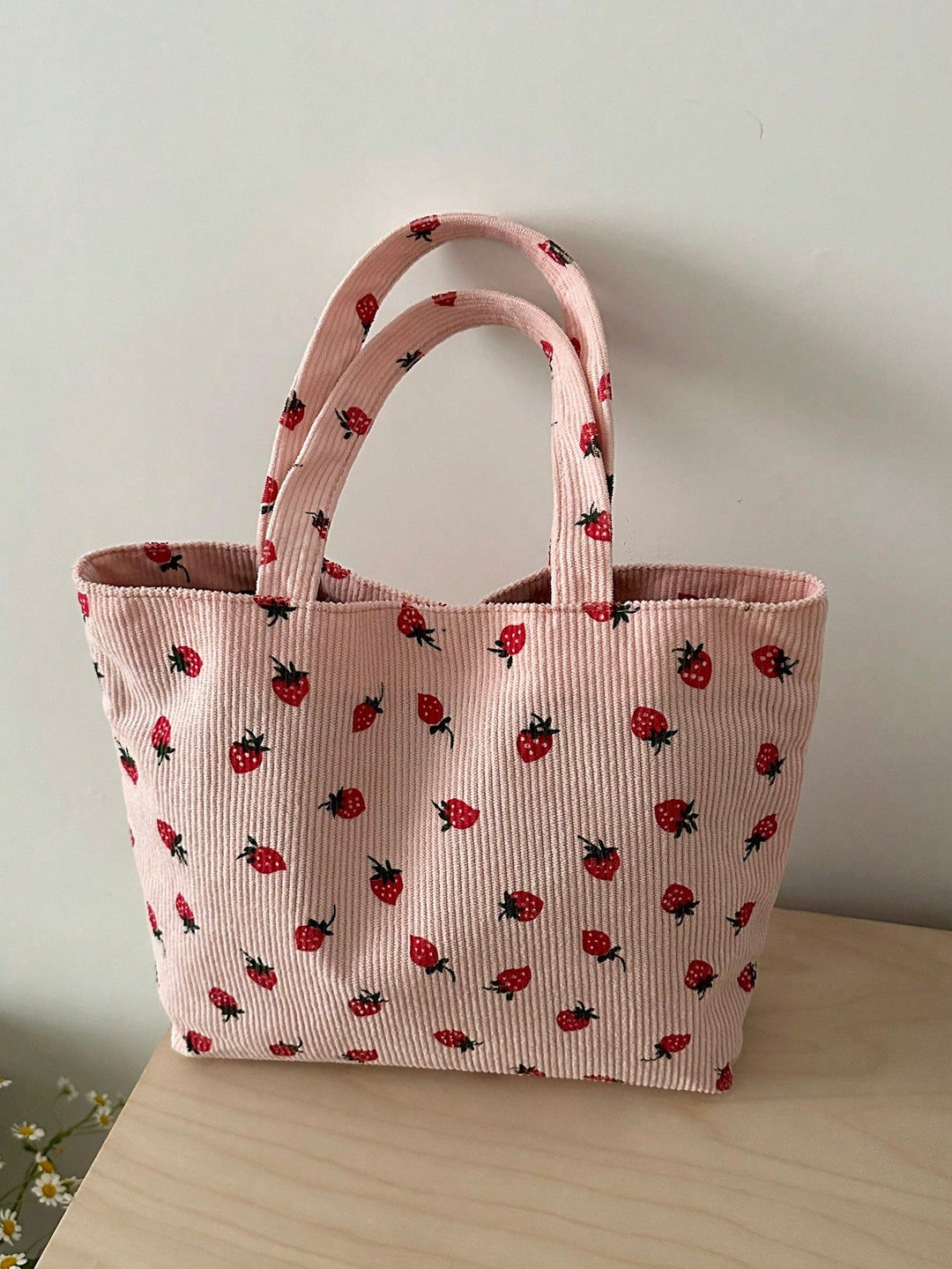 Sara | Bolso de Pana con Fresas